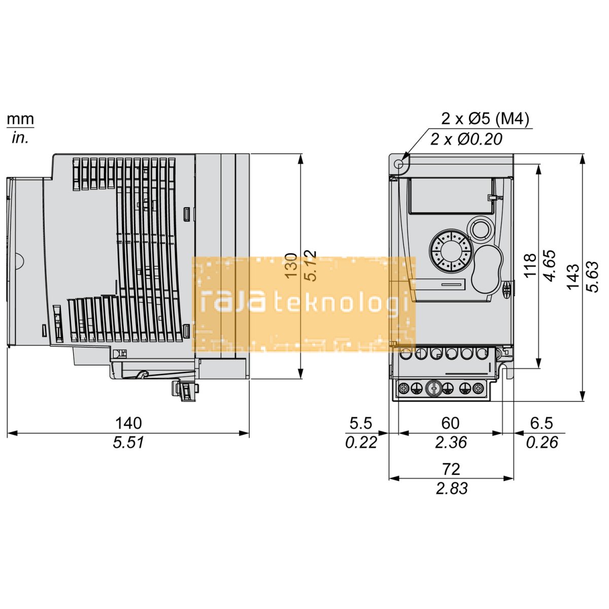 ATV310H075N4E - Variable speed drive ATV310 - 0.75 kW - 1 hp - 380...460 V - 3 phase #3