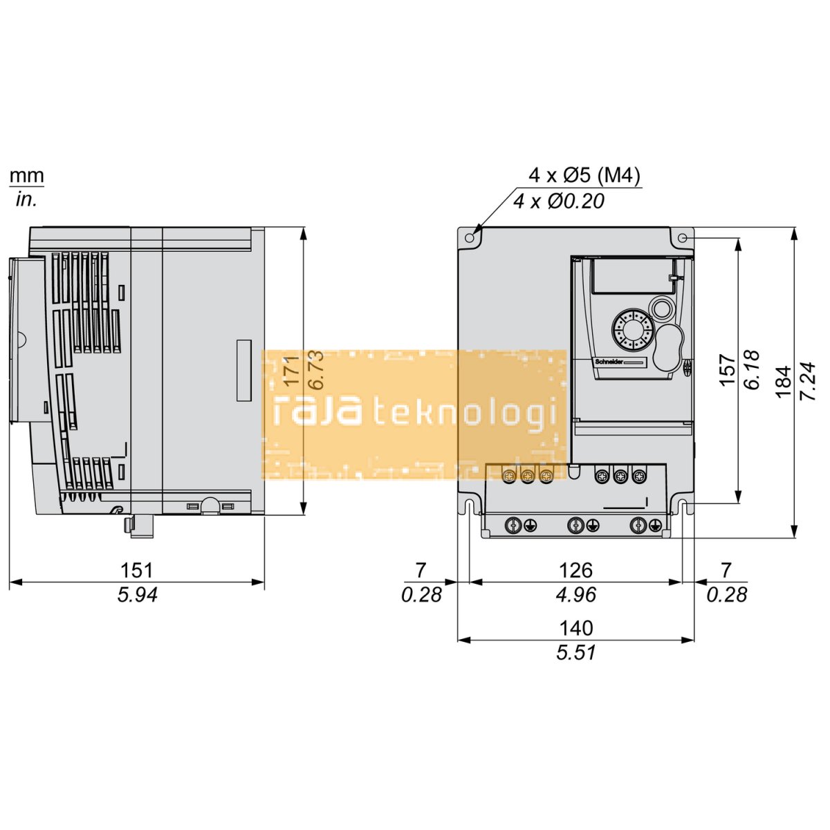 ATV310HU30N4E - Variable speed drive ATV310 - 3 kW - 4 hp - 380...460 V - 3 phase #3