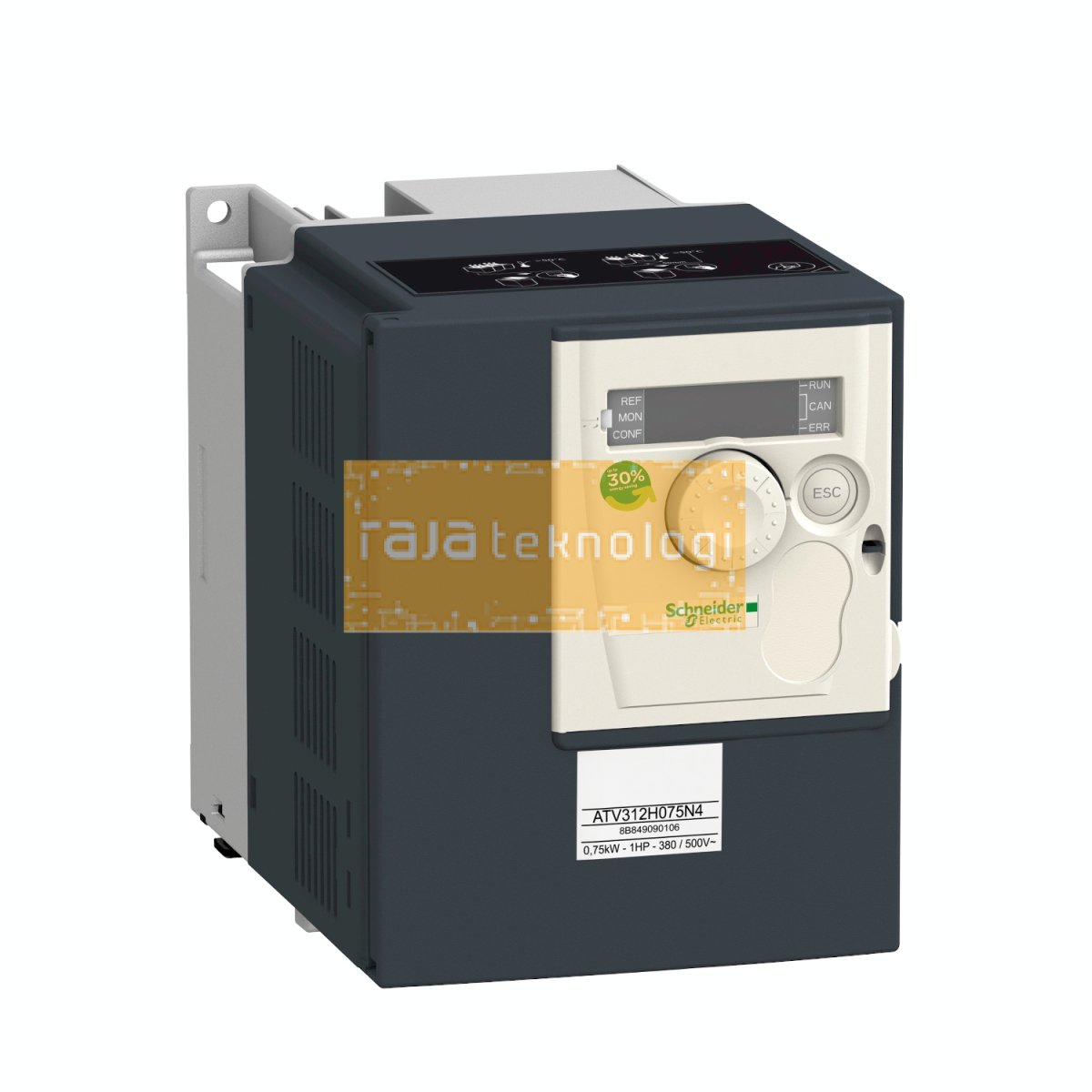 ATV312H055N4 - Variable speed drive, ATV312, 0.55kW, 0.75hp, 323..550V, 3 phase supply, 1.9A, CANopen, Modbus