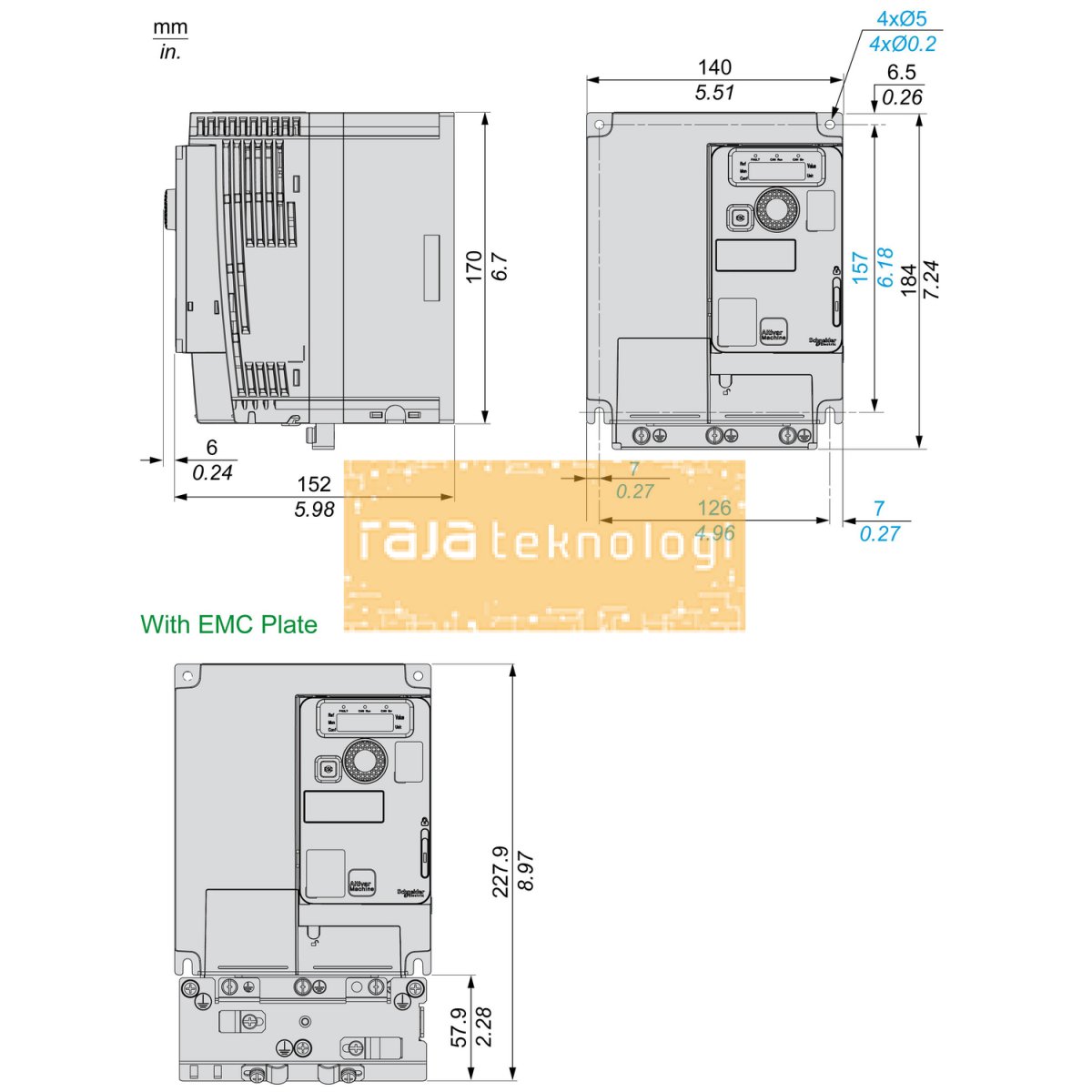 ATV320U22N4C - Variable speed drive, ATV320, 2.2 kW, 380…500 V, 3 phases, compact #3