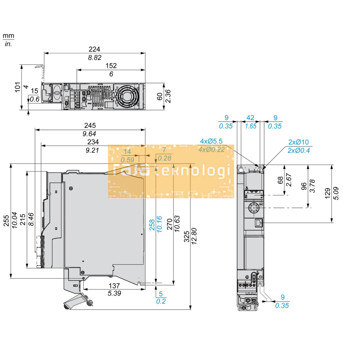 ATV320U30N4B - Variable speed drive, ATV320, 3 kW, 380…500 V, 3 phases, book #3