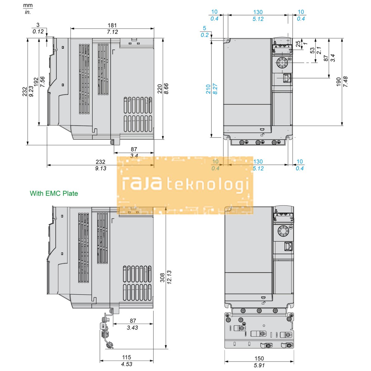 ATV320U75N4B - Variable speed drive, ATV320, 7.5 kW, 380…500 V, 3 phases, book #3
