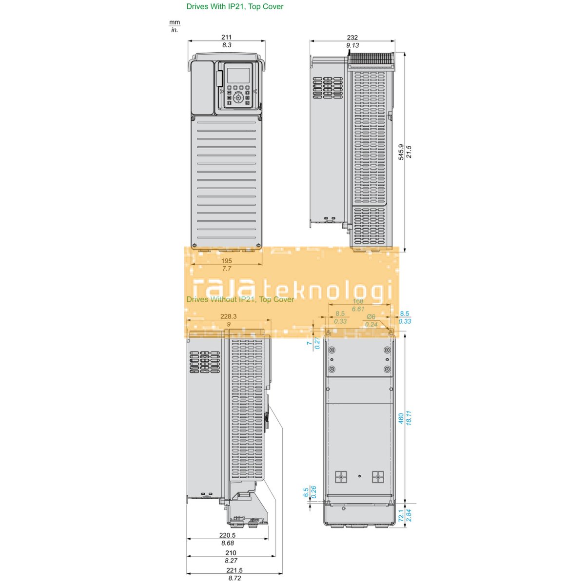 ATV630D22N4 - Variable speed drive ATV630 - 22kW/30HP - 380...480V - IP21/UL type 1 #2