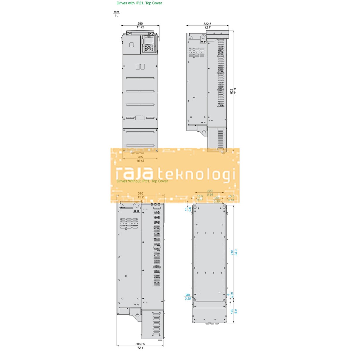 ATV630D55N4 - Variable speed drive ATV630 - 55kW/75HP - 380...480V - IP21/UL type 1 #2