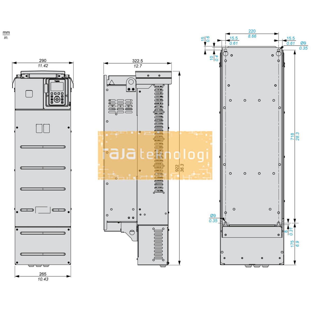ATV930D90N4 - Variable speed drive - ATV930 - 90kW - 400/480V - with braking unit - IP21 #2