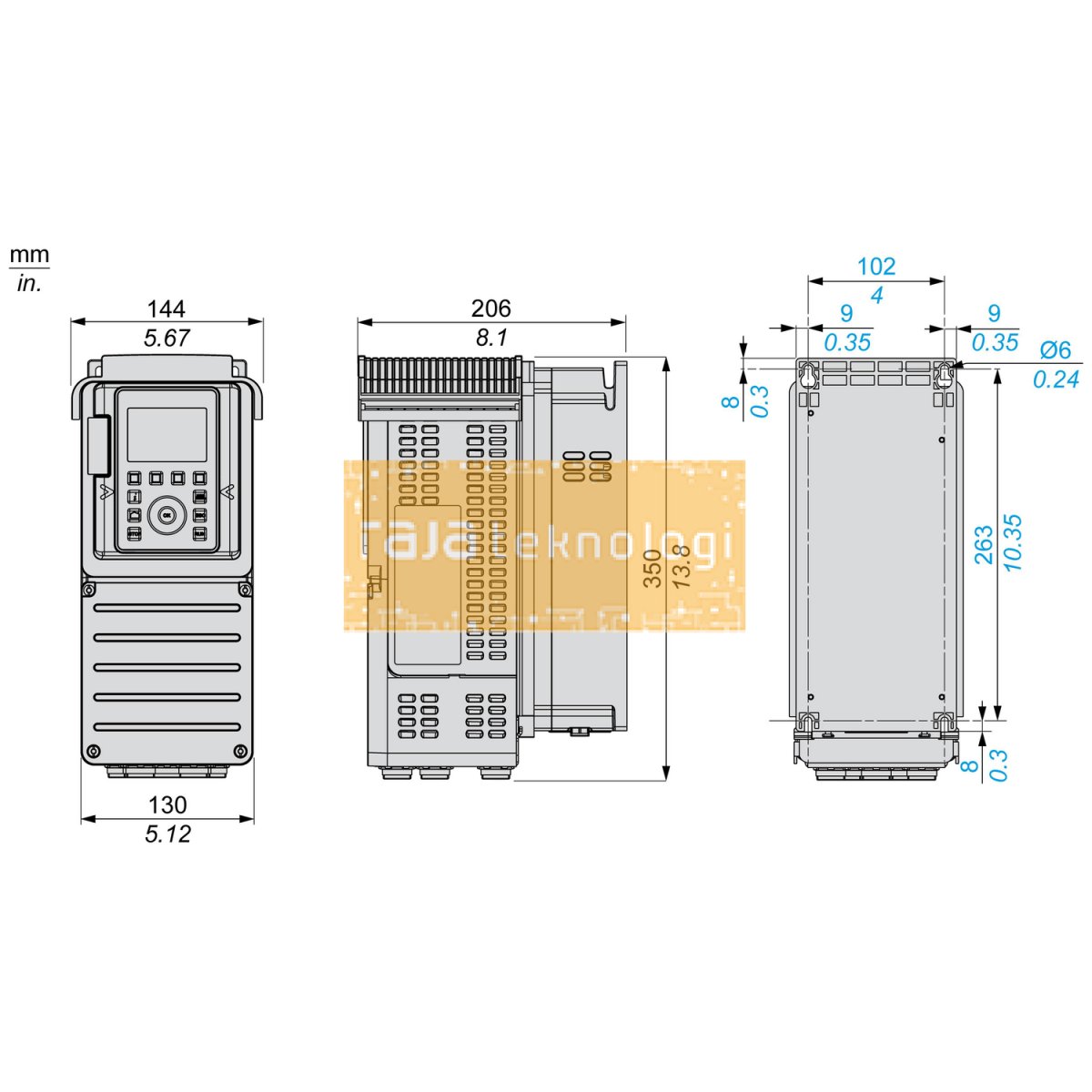 ATV930U22N4 - Variable speed drive - ATV930 - 2,2kW - 400/480V - with braking unit - IP21 #2