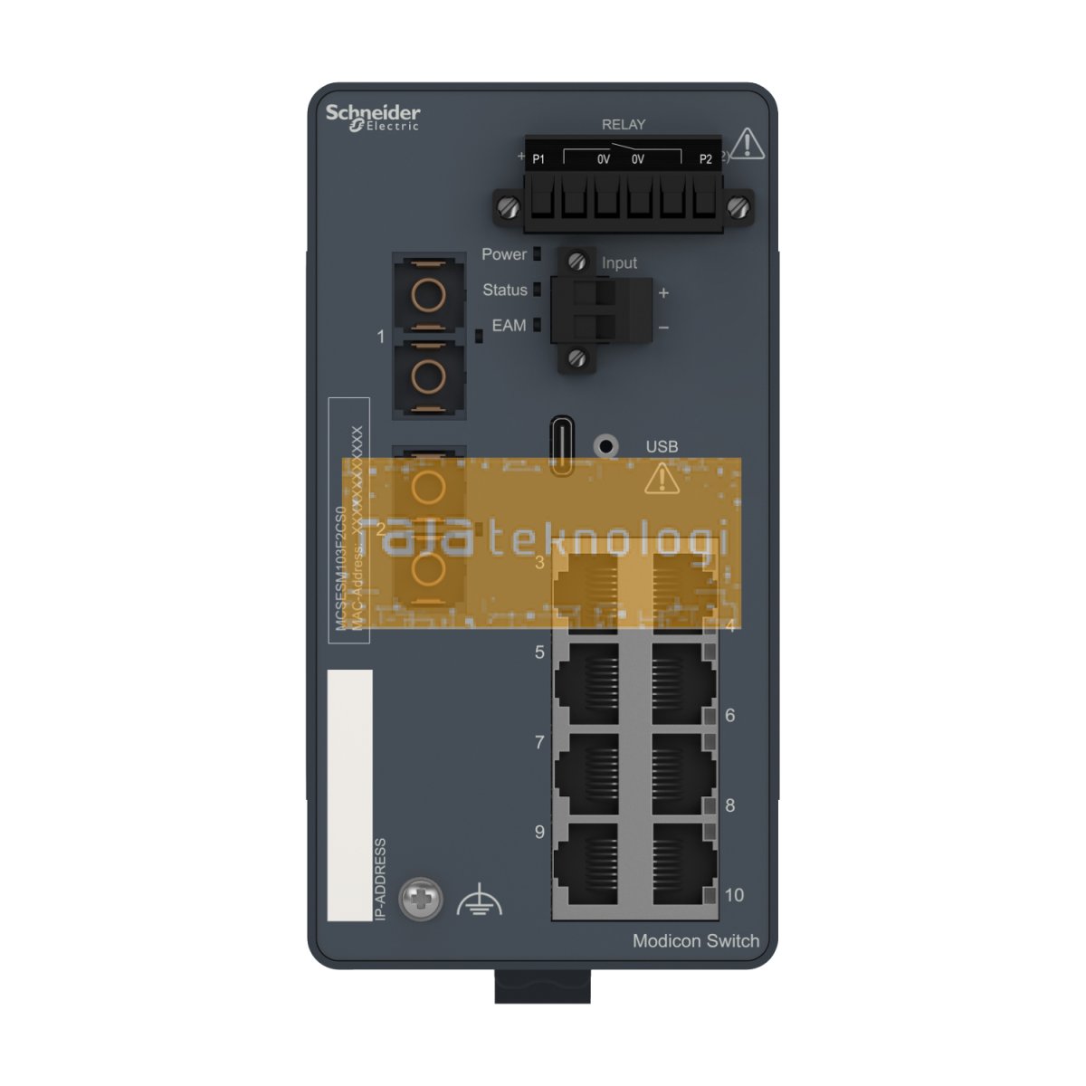 MCSESM103F2CS0 - Network switch, Modicon Networking, managed, 8 ports for copper with 2 ports for fiber optic, singlemode #7