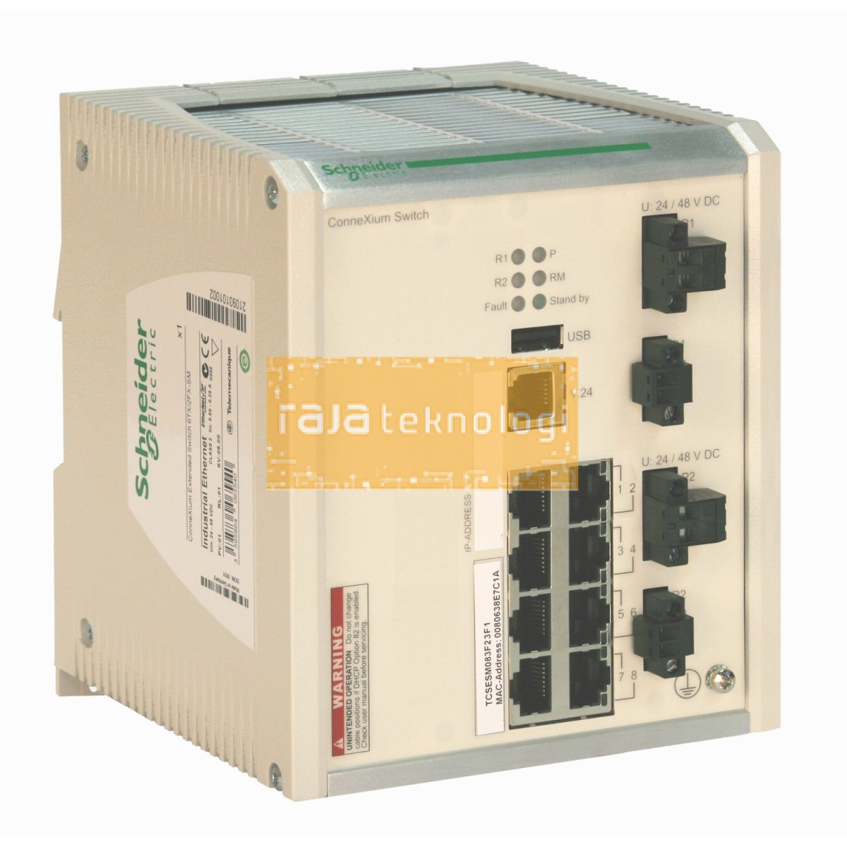 TCSESM083F23F1 - Ethernet TCP/IP extended managed switch - ConneXium - 8 ports for copper