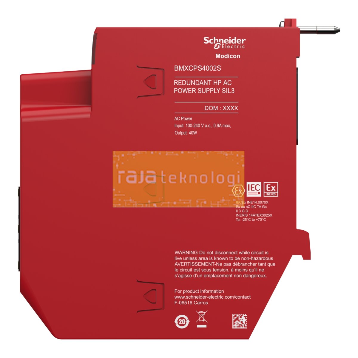BMXCPS4002S - Redundant power supply module, Modicon X80, 100 to 240V AC, safety #3