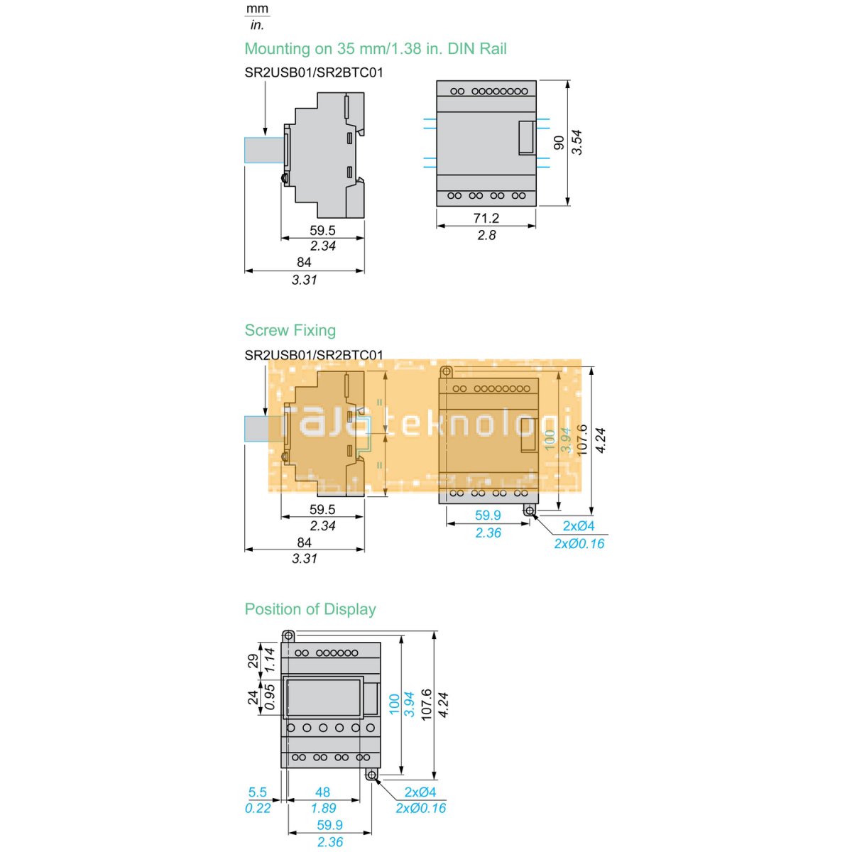SR3B101BD - Modular smart relay Zelio Logic - 10 I O - 24 V DC - clock - display #2
