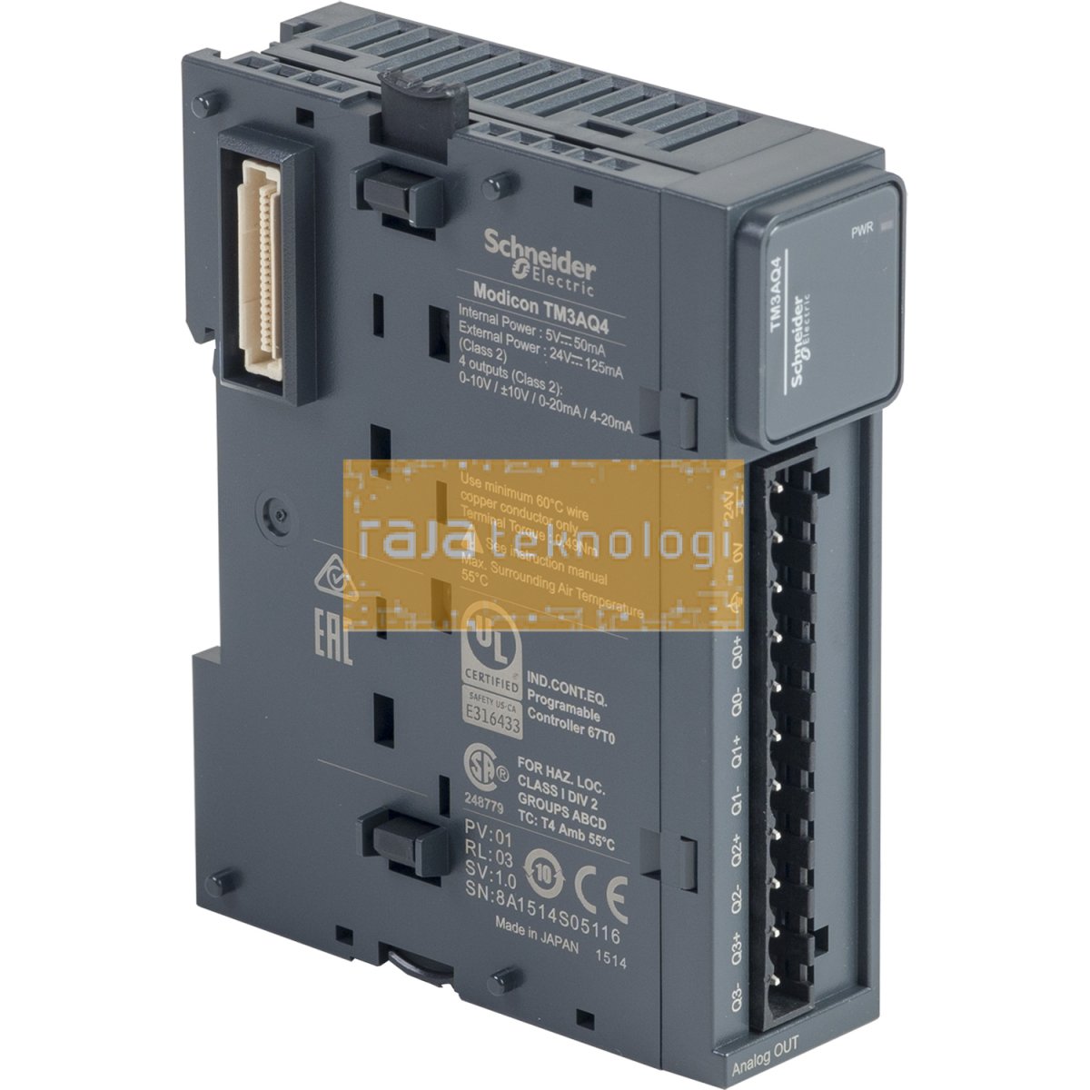 TM3AQ4 - Modicon TM3 - 4 analog outputs (screw) 24Vdc