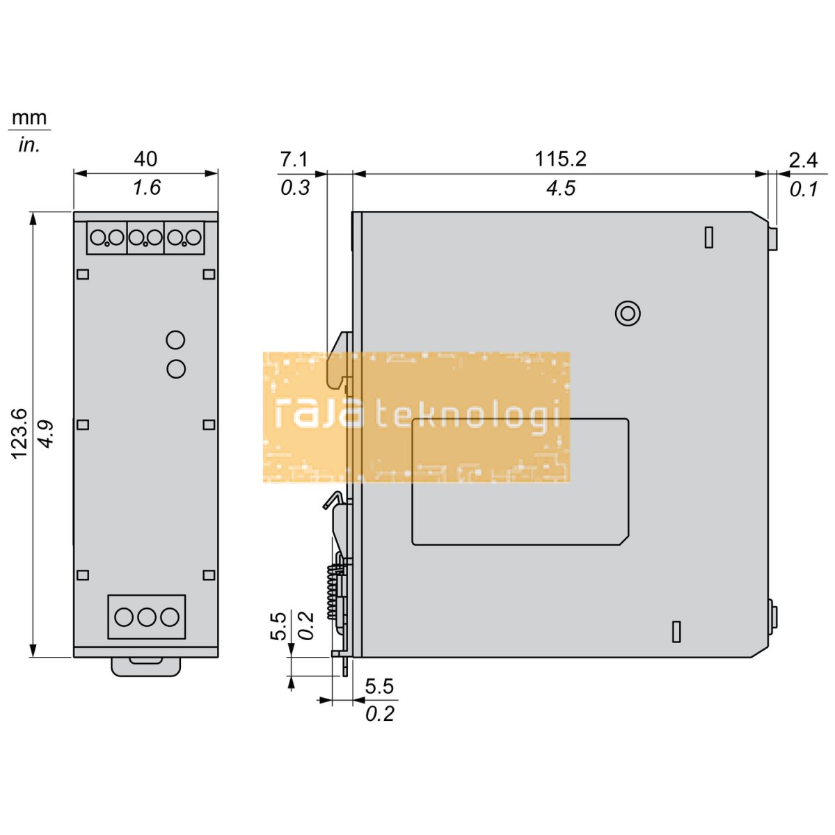 ABLS1A24050 - Regulated Power Supply, 100-240V AC, 24V 5 A, single phase, Optimized #2